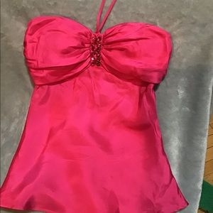 Arden B -Luxe fuchsia strapless top